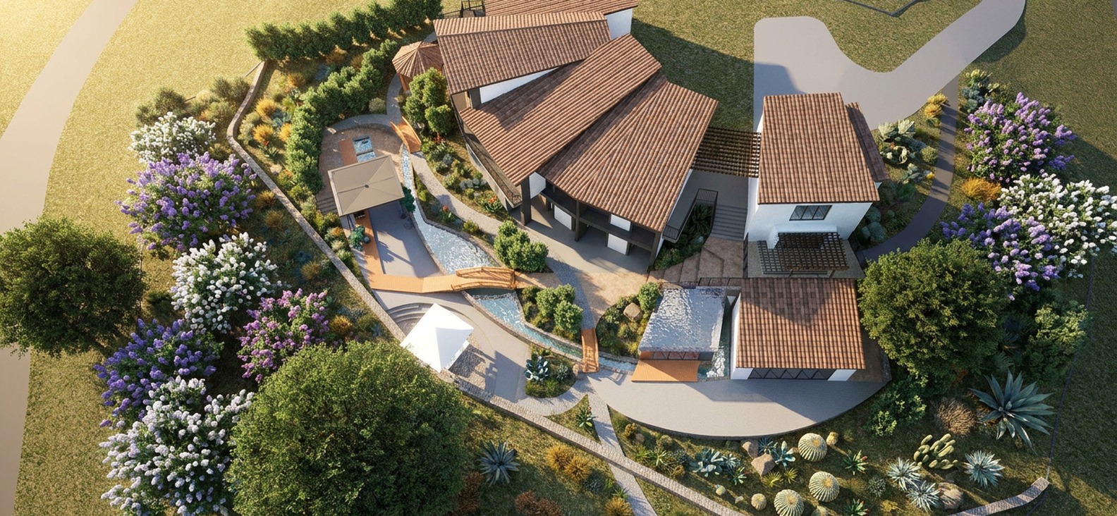 Full-site 3D model - Pauma Valley residence