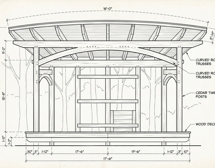 Pavilion front elevation - Pauma Valley residence