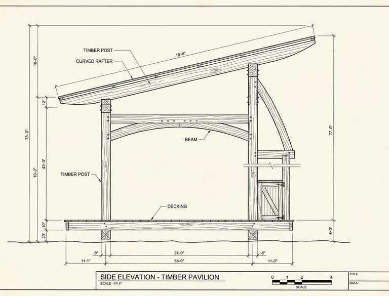 Pavilion side elevation - Pauma Valley residence